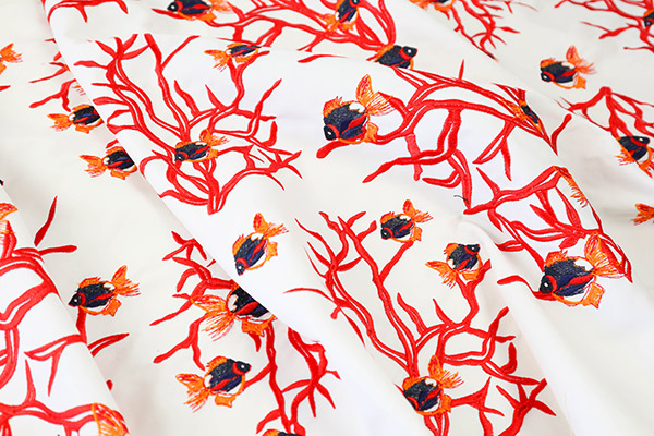 broderie poissons corail